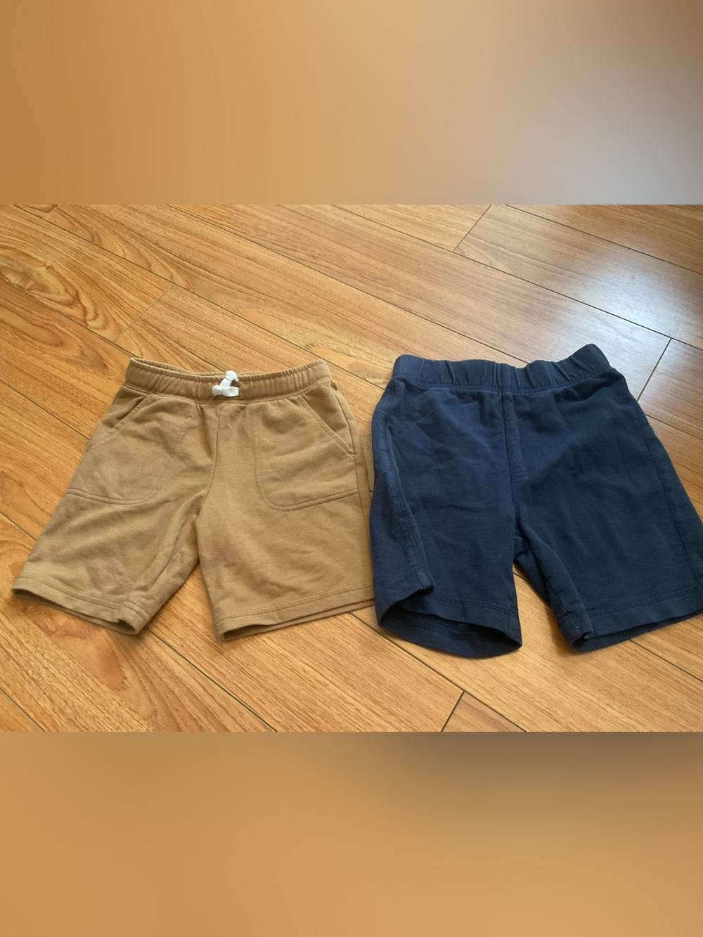 Boys' 2 Cotton Shorts in Tan and Navy